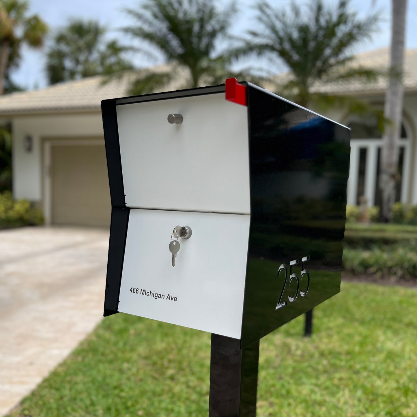NEW! The Retrobox Locking Package Dropbox in JET BLACK - Modern Mailbox