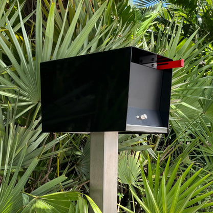 NEW!!!!  QUICK SHIP UptownBox in JET BLACK on BLACK - Modern Mailbox