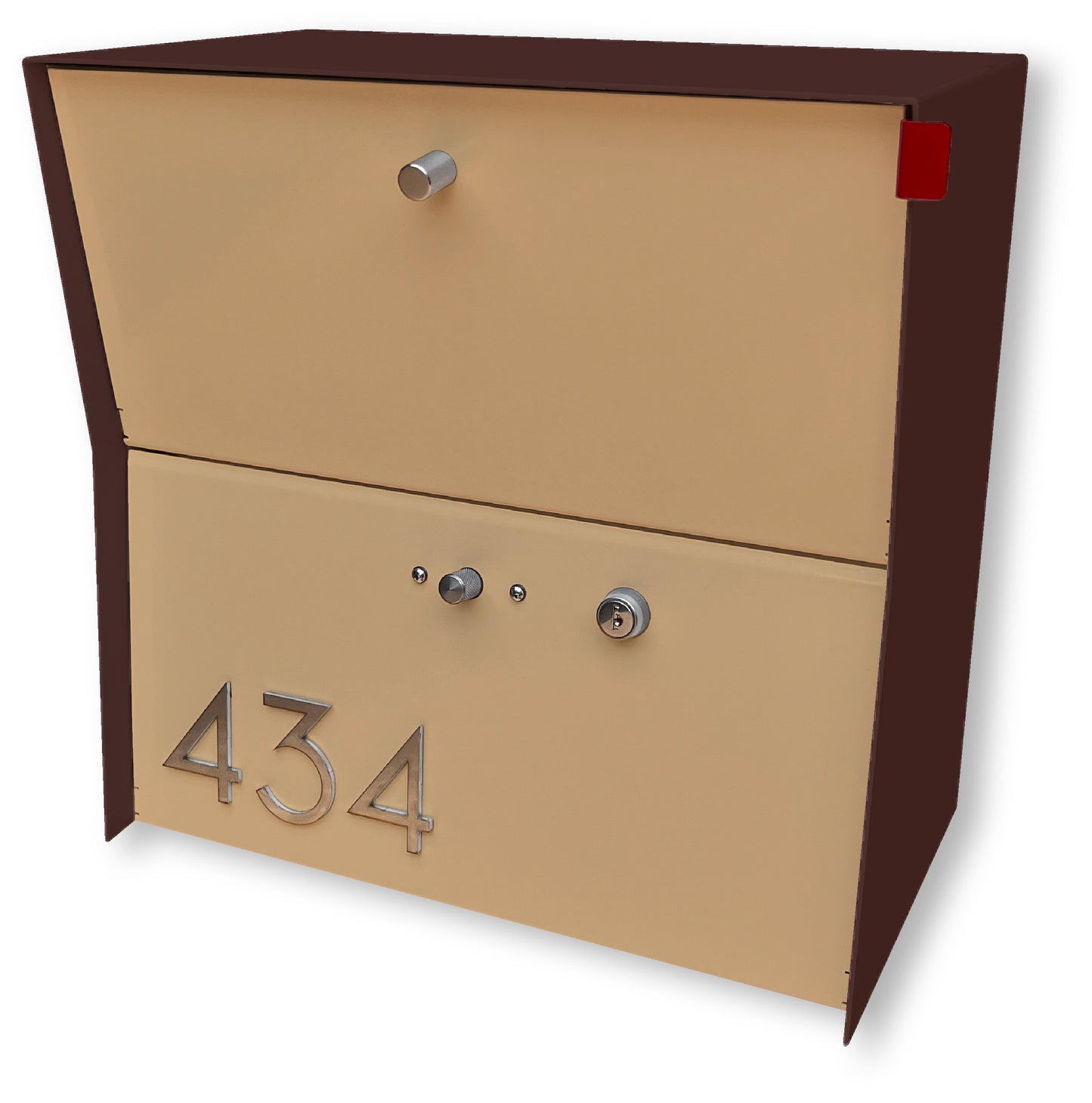 RetroBox Locking Small Package Wall Mounted Mailbox in Coco Nut