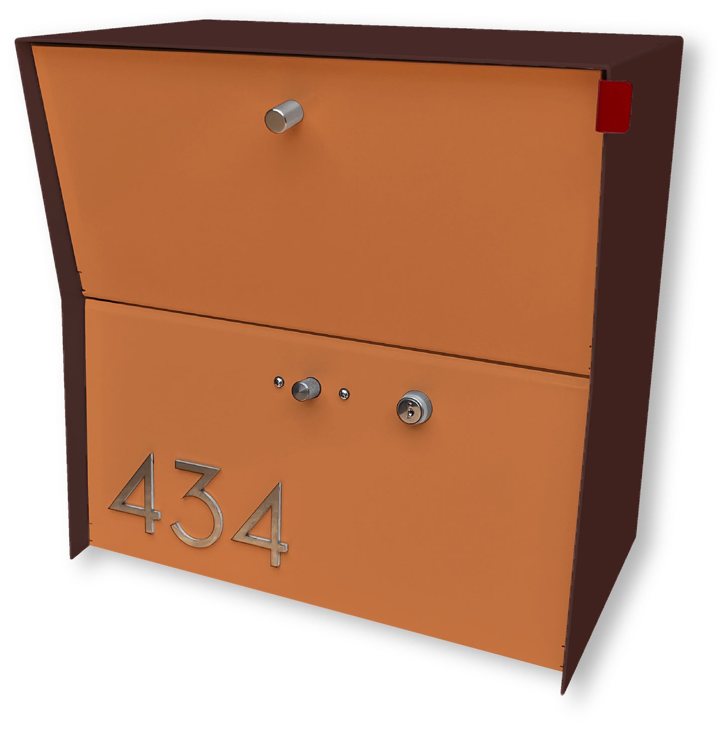 RetroBox Locking Small Package Wall Mounted Mailbox in Coco Nut