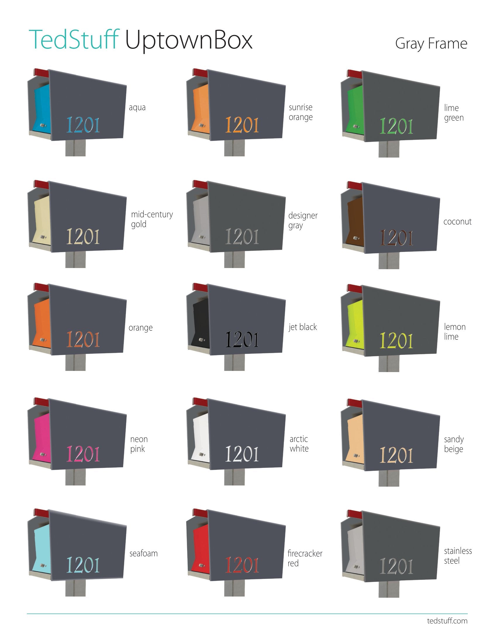 The Original UptownBox in DESIGNER GRAY color guides- Modern Mailbox 