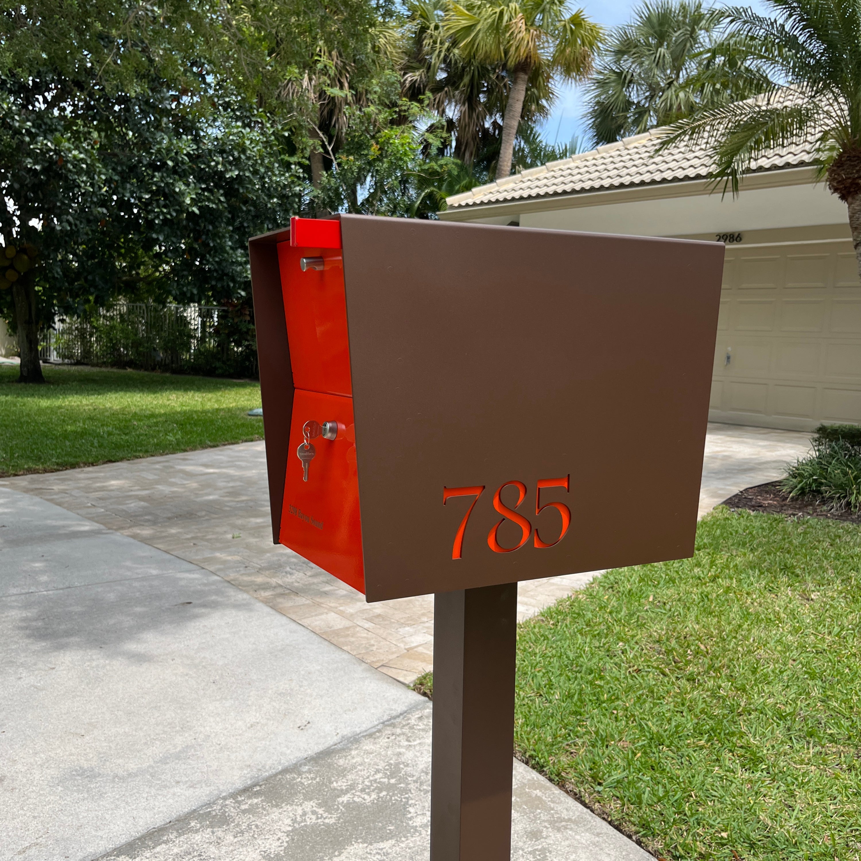 Modern Mailbox | Locking Package Dropbox in Coconut