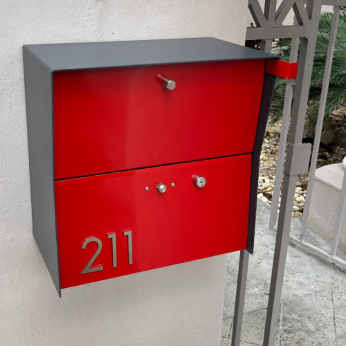 RetroBox Locking Small Package Wall Mounted Mailbox in Coco Nut