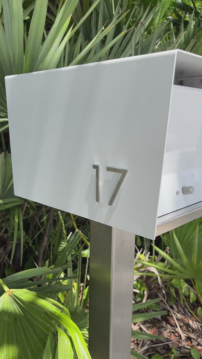 NEW!!!!       QUICK SHIP UptownBox in ARCTIC WHITE on WHITE - Modern Mailbox