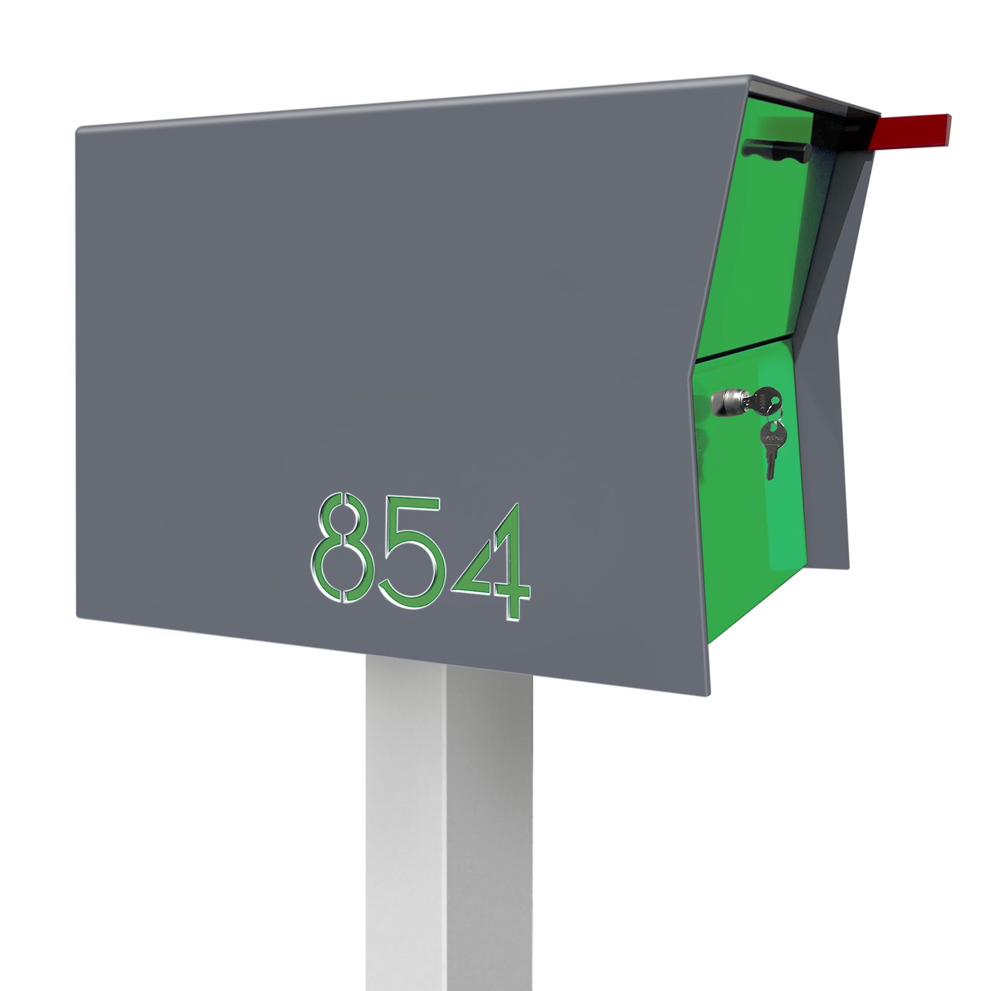 NEW! The Retrobox Locking Package Dropbox in GRAY- Modern Mailbox