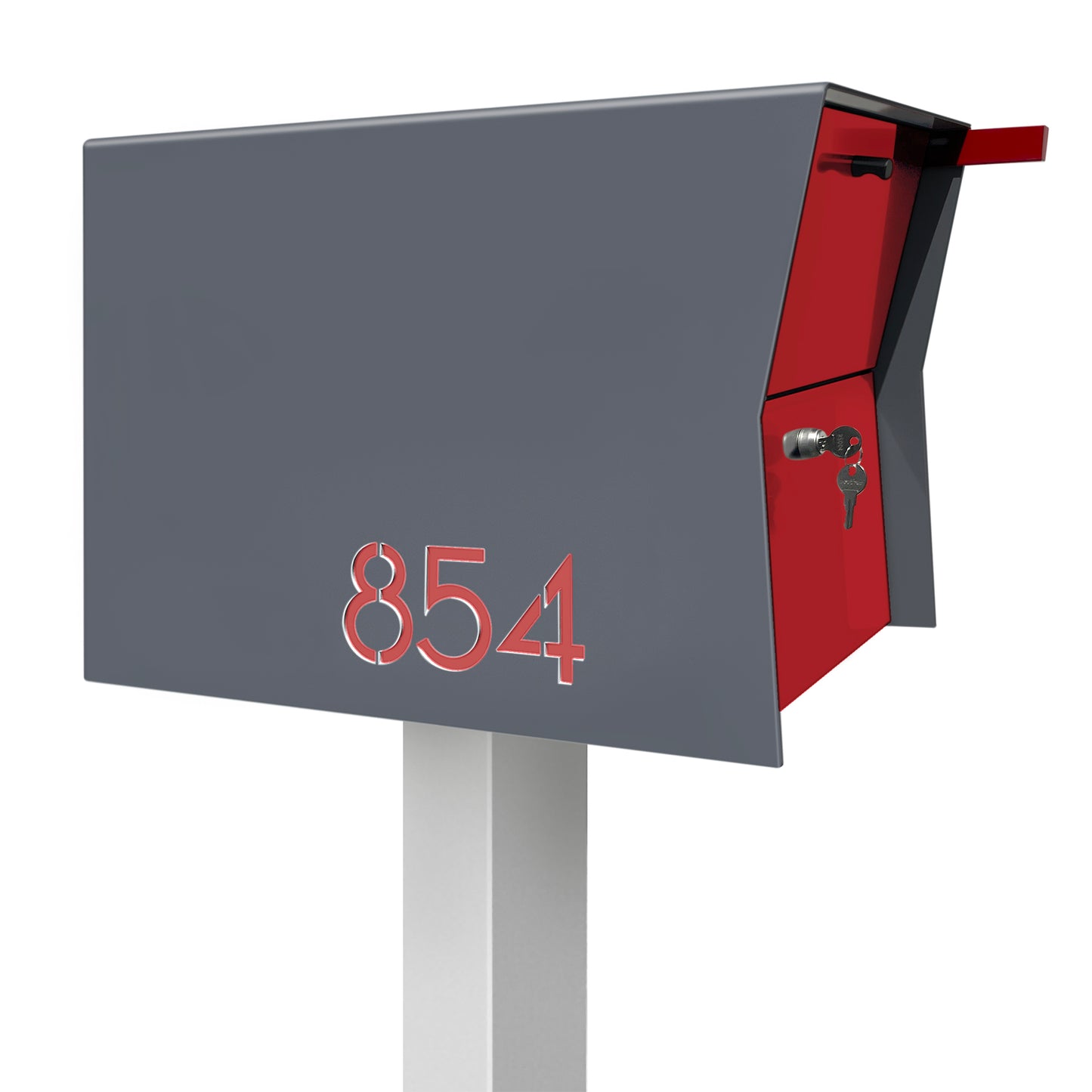 NEW! The Retrobox Locking Package Dropbox in GRAY- Modern Mailbox