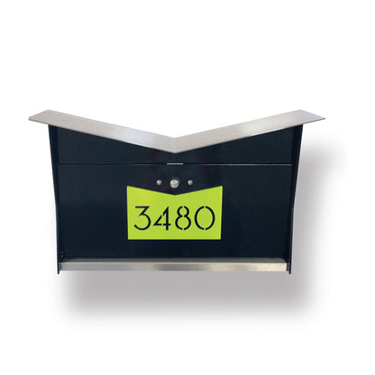Wall Mount Mailbox | ButterFly Box in jet black and lemon lime