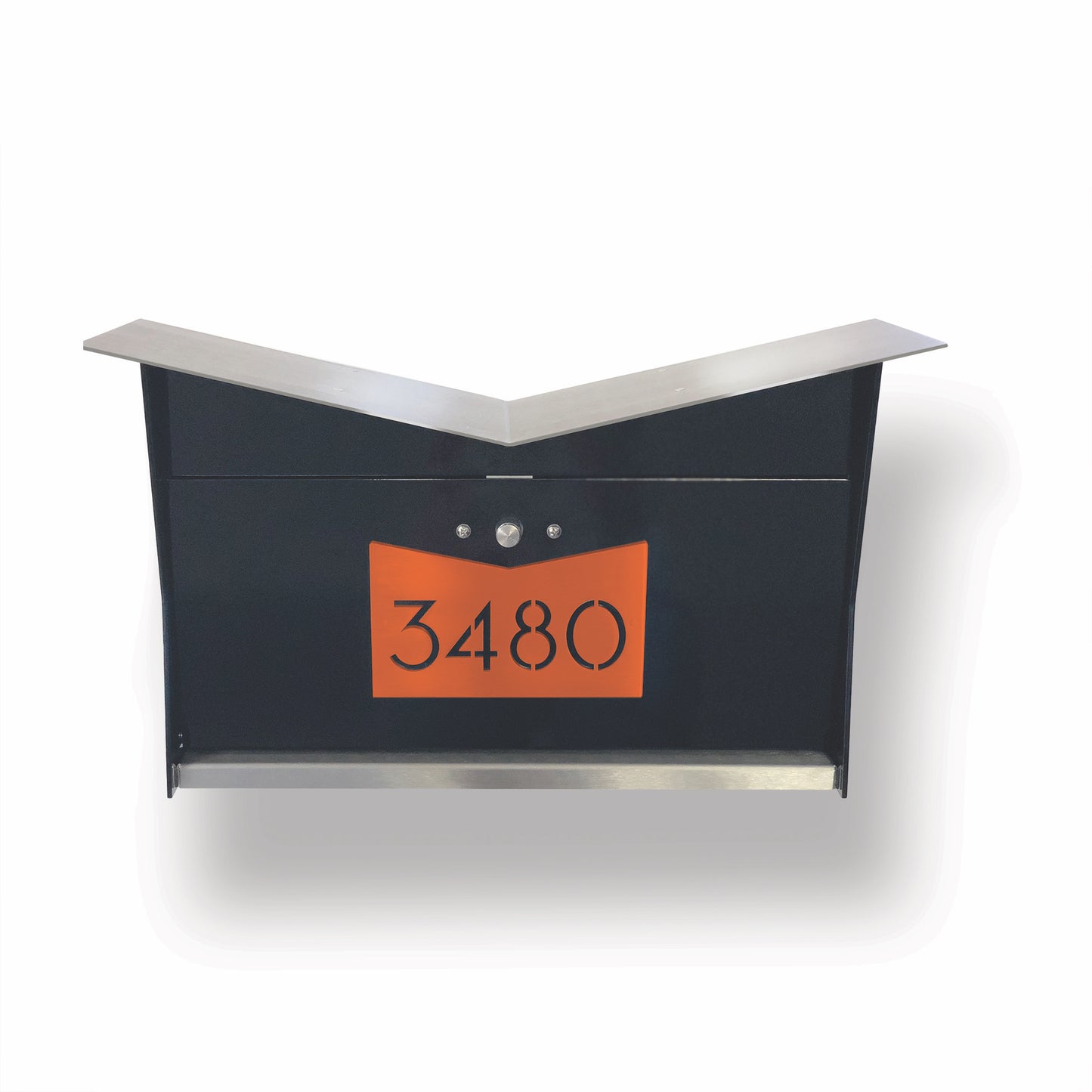 Wall Mount Mailbox | ButterFly Box in jet black and orange