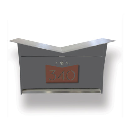 Wall Mount Mailbox | ButterFly Box in designer gray and coco nut
