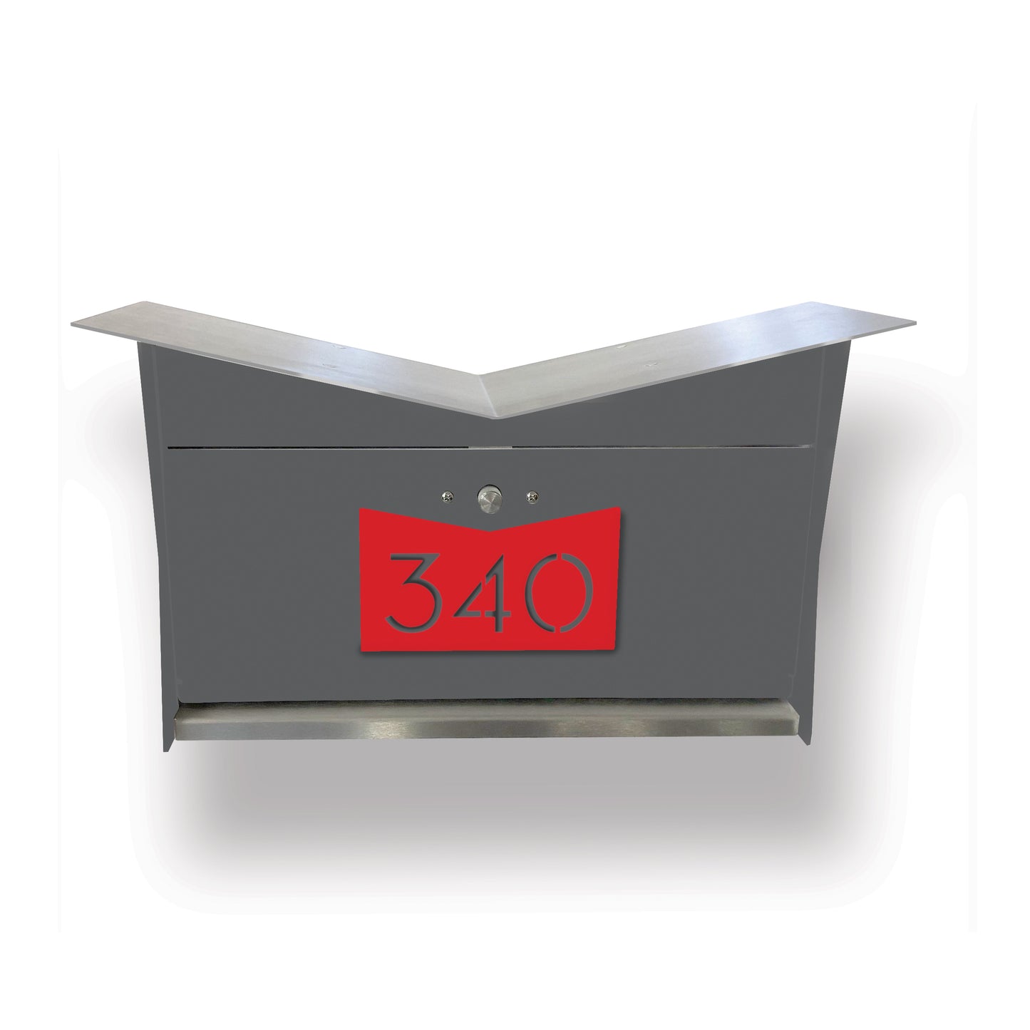 Wall Mount Mailbox | ButterFly Box in designer gray and firecracker red
