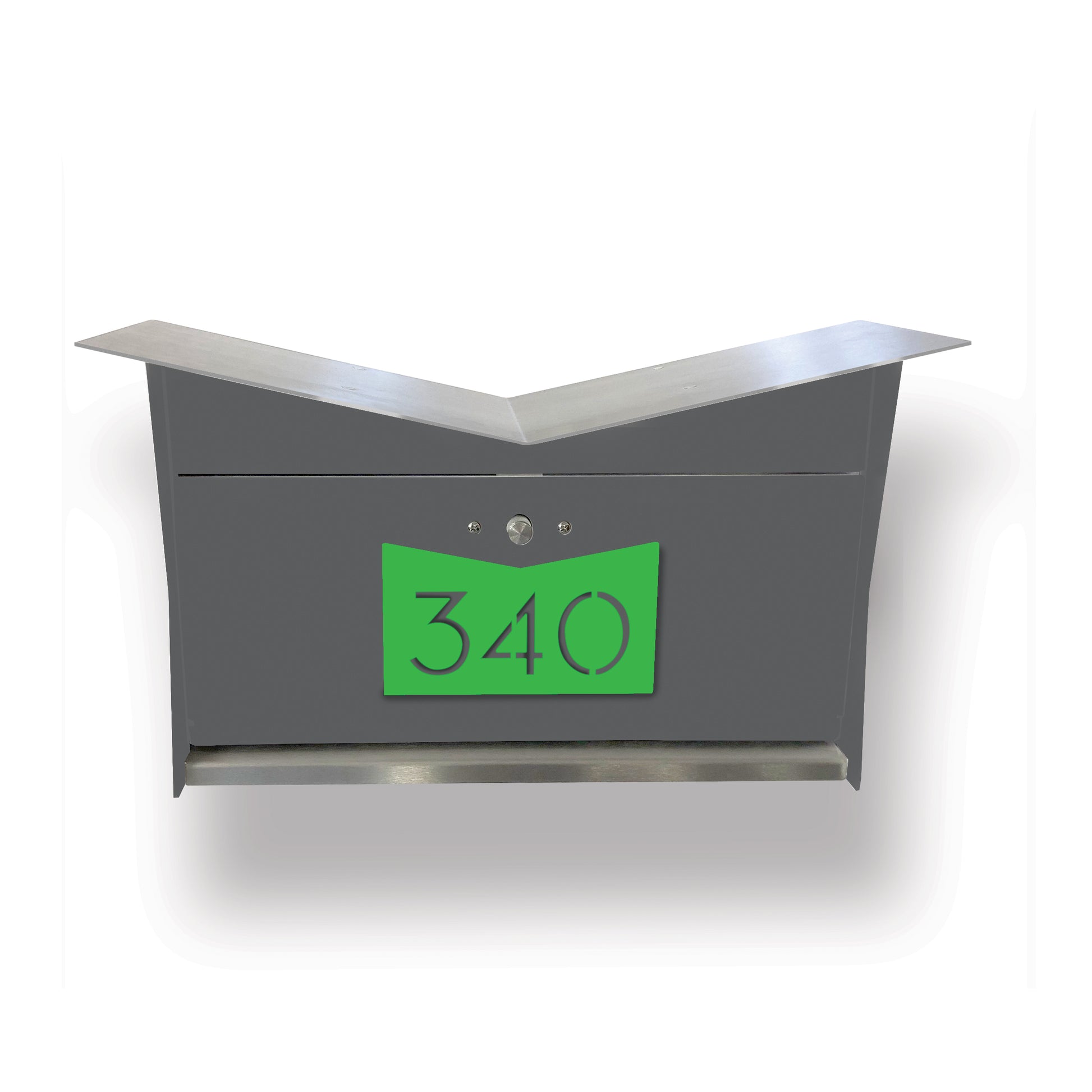 Wall Mount Mailbox | ButterFly Box in designer gray and lime green
