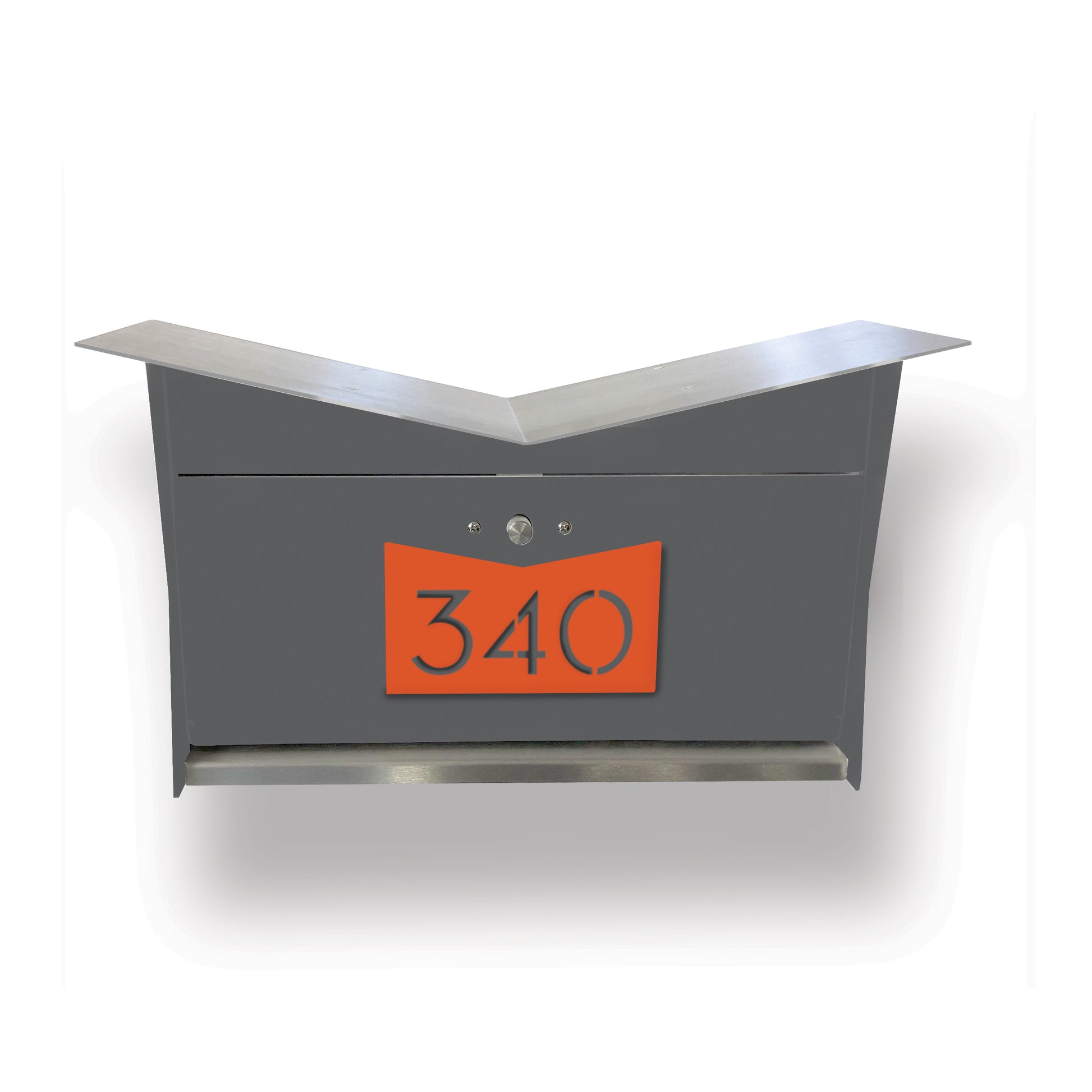 Wall Mount Mailbox | ButterFly Box in designer gray and orange