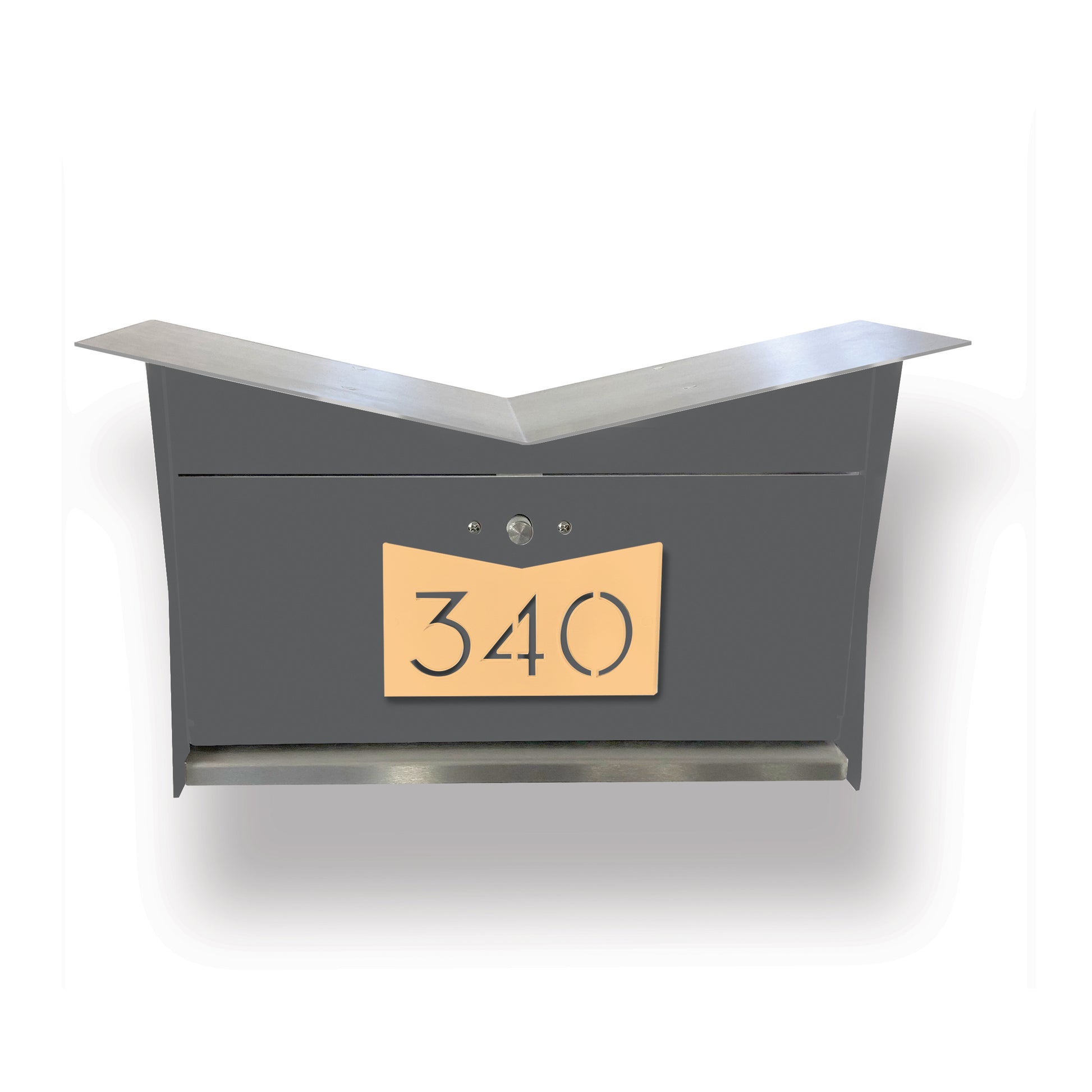 Wall Mount Mailbox | ButterFly Box in designer gray and sandy beige