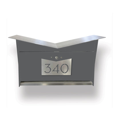 Wall Mount Mailbox | ButterFly Box in designer gray and stainless steel