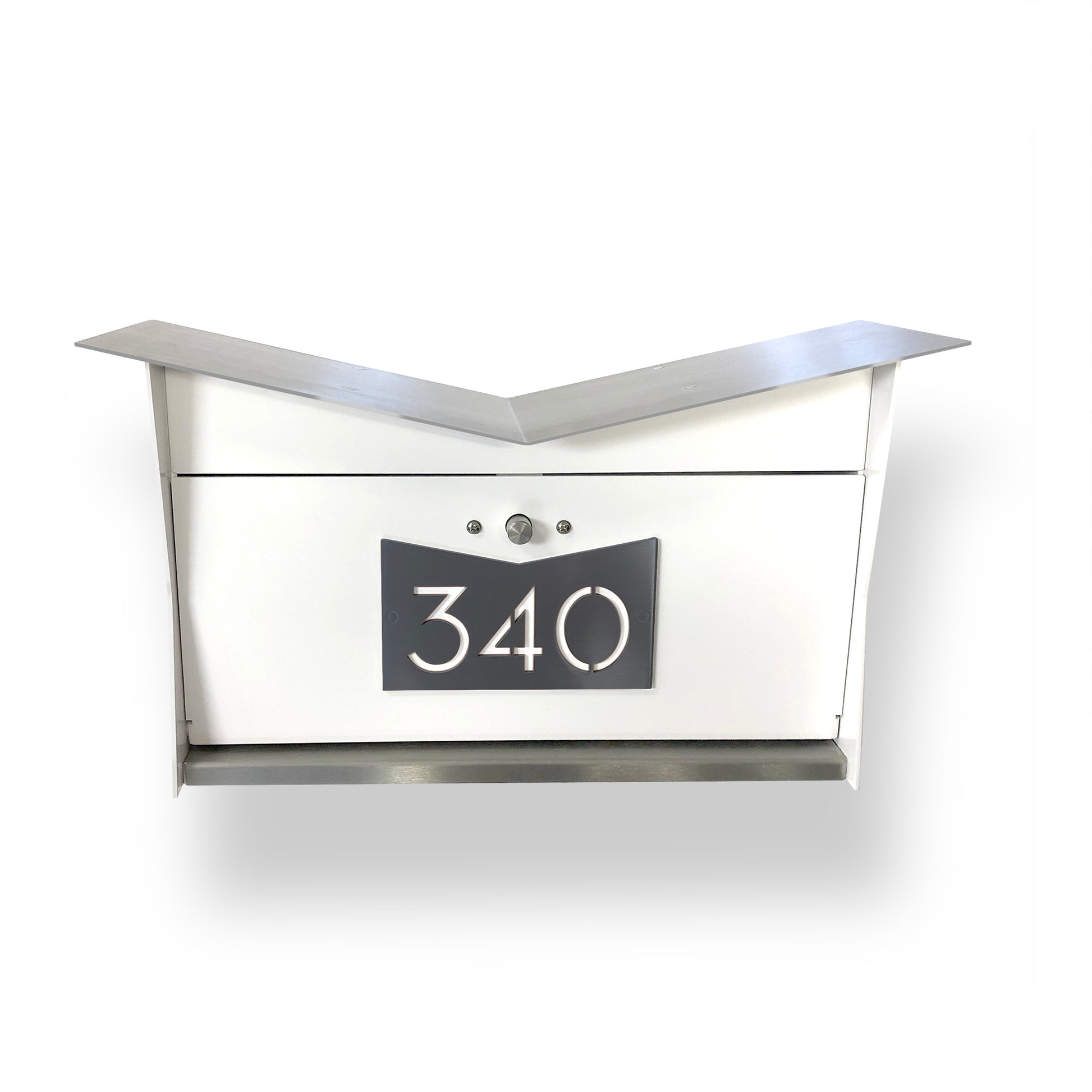 Wall Mount Mailbox | ButterFly Box in arctic white and designer gray