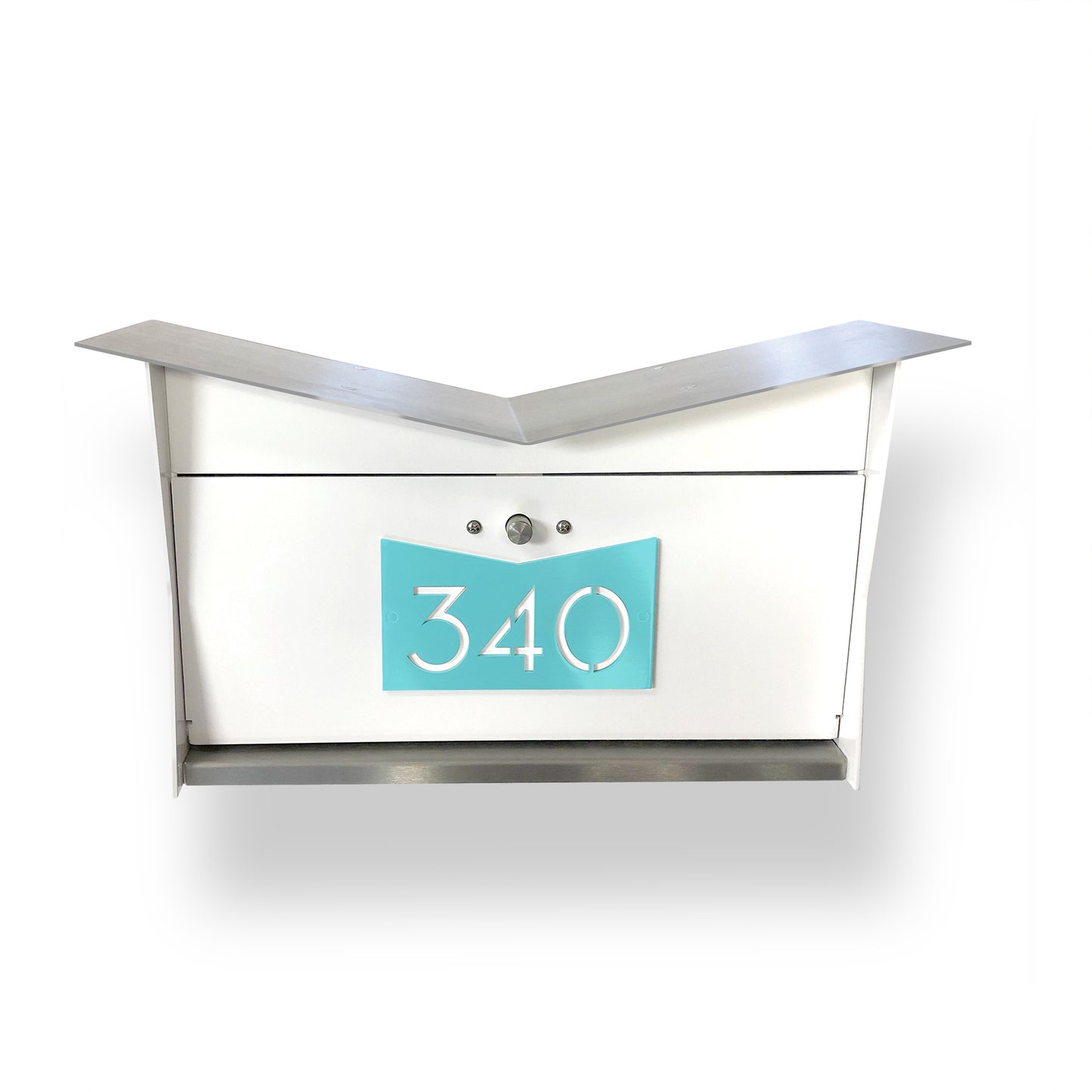 Wall Mount Mailbox | ButterFly Box in arctic white and sea foam