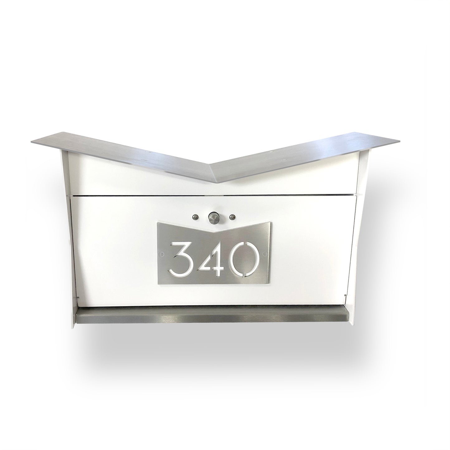 Wall Mount Mailbox | ButterFly Box in arctic white and stainless steel