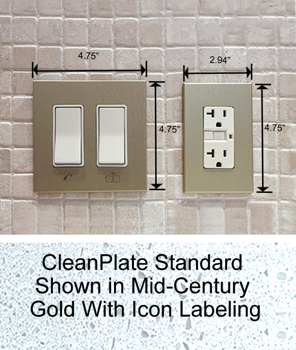 CleanPlate Designer Series Shown in Mid-Century Gold With Icon Labeling