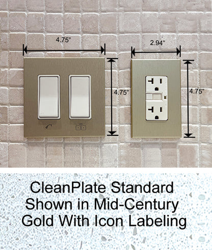 leanPlate Designer Series Shown in Mid-Century Gold With Icon Labeling