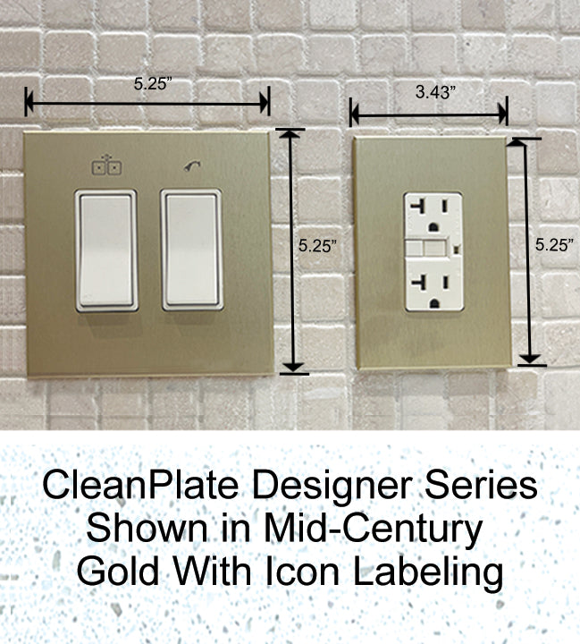CleanPlate Designer Series Shown in Mid-Century Gold With Icon Labeling