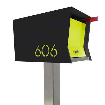 The Original Retrobox in JET BLACK - Modern Mailbox black lime