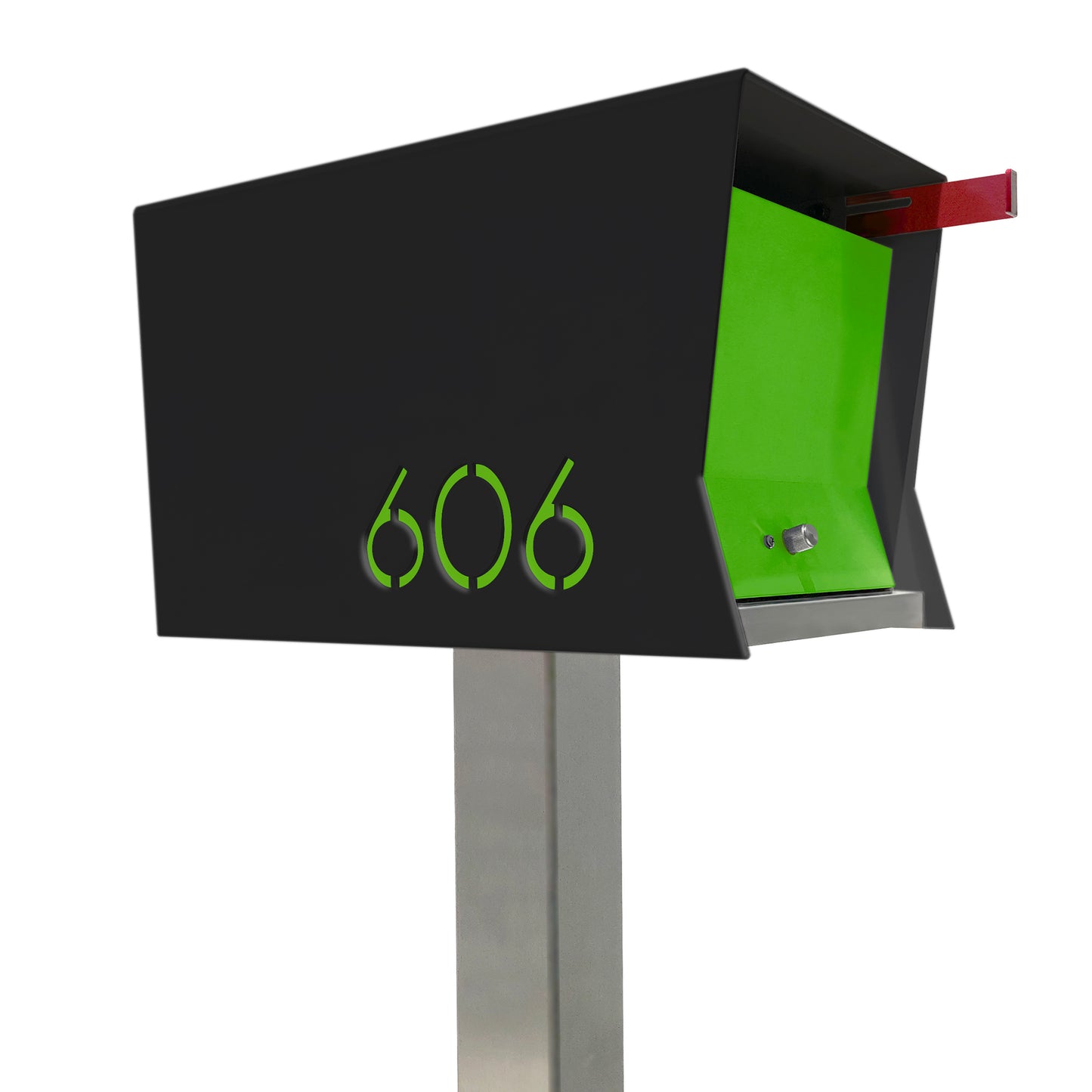 The Original Retrobox in JET BLACK - Modern Mailbox black green