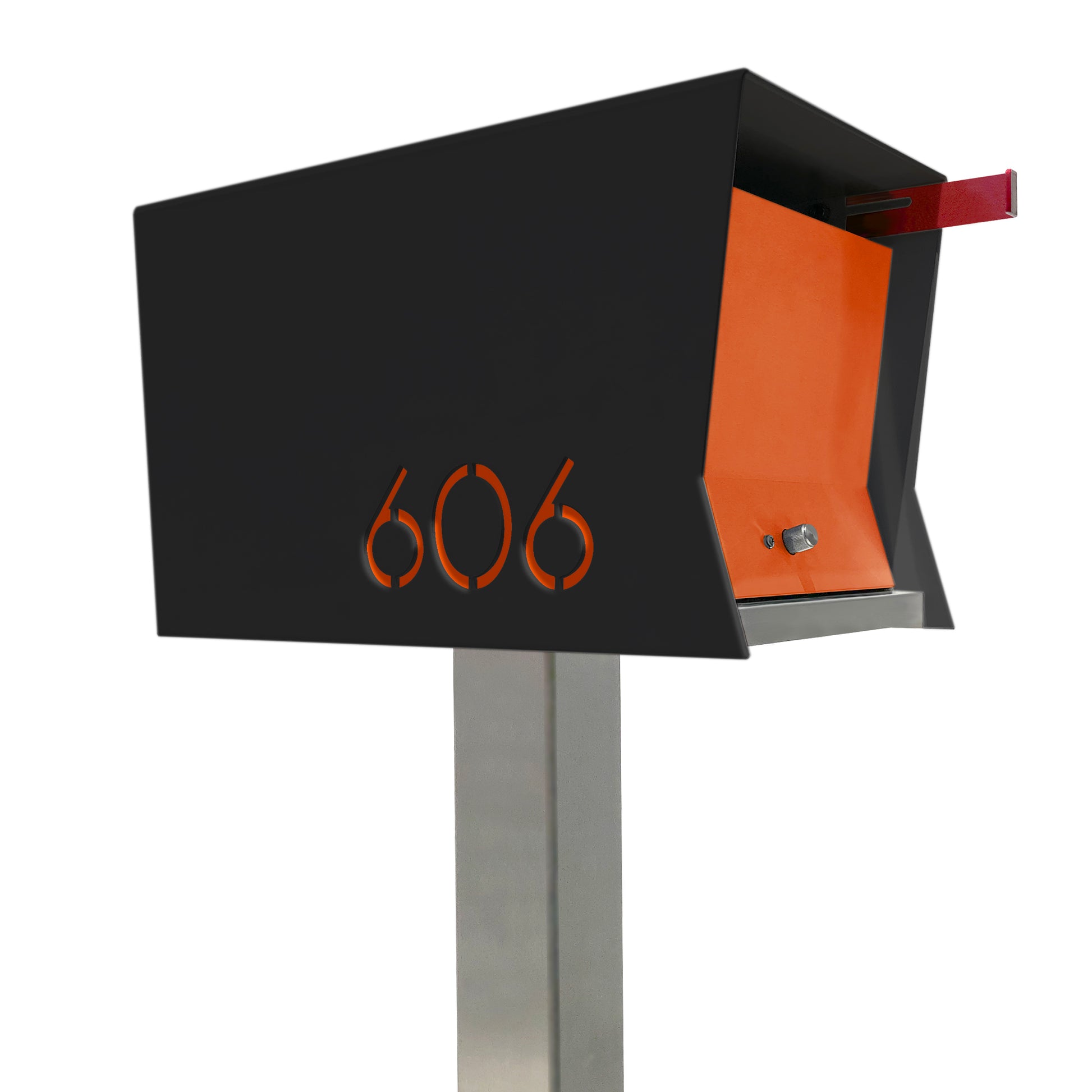 The Original Retrobox in JET BLACK - Modern Mailbox black orange