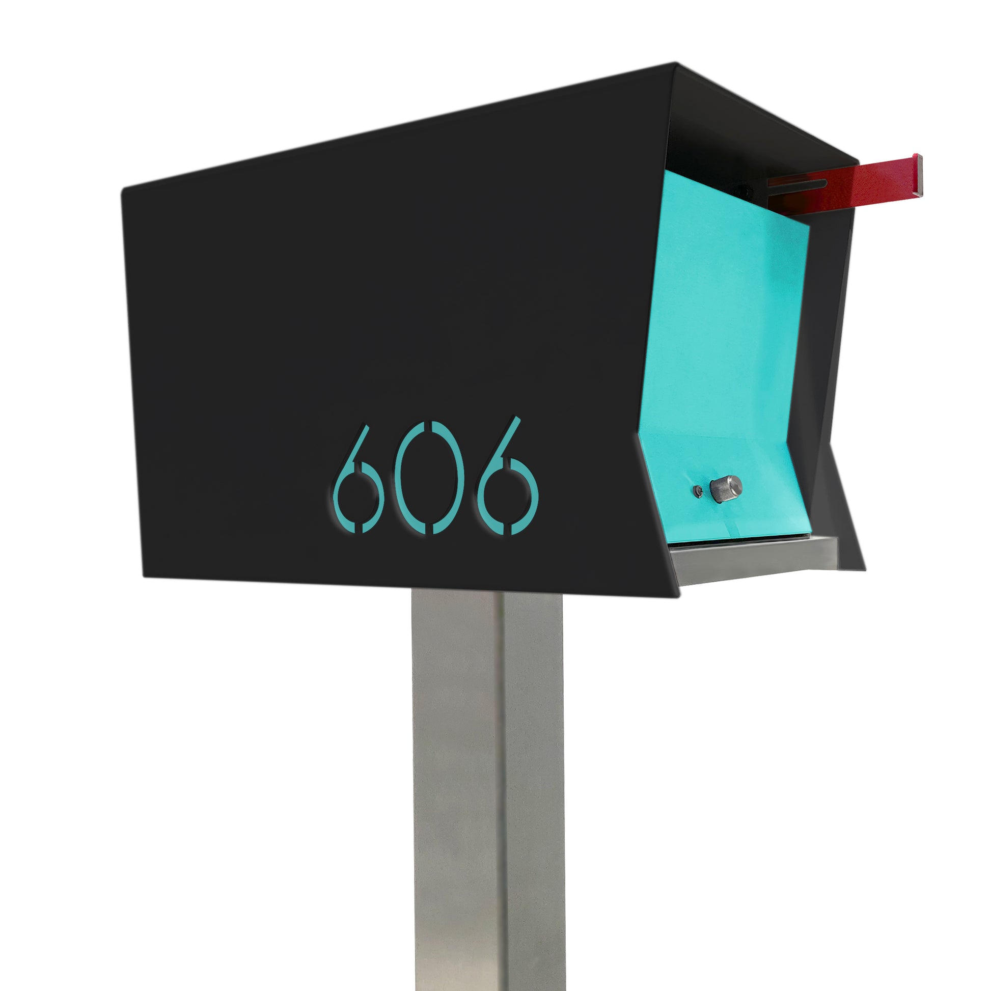 The Original Retrobox in JET BLACK - Modern Mailbox black and blue