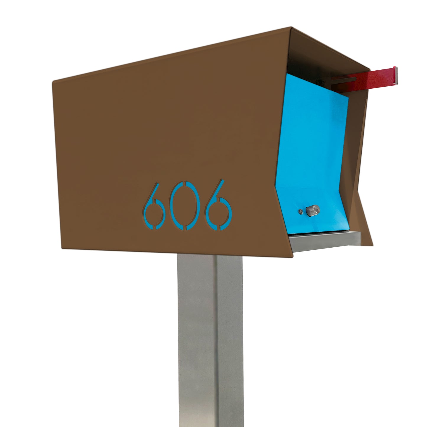 The Original Retrobox in COCONUT - Modern Mailbox brown and blue