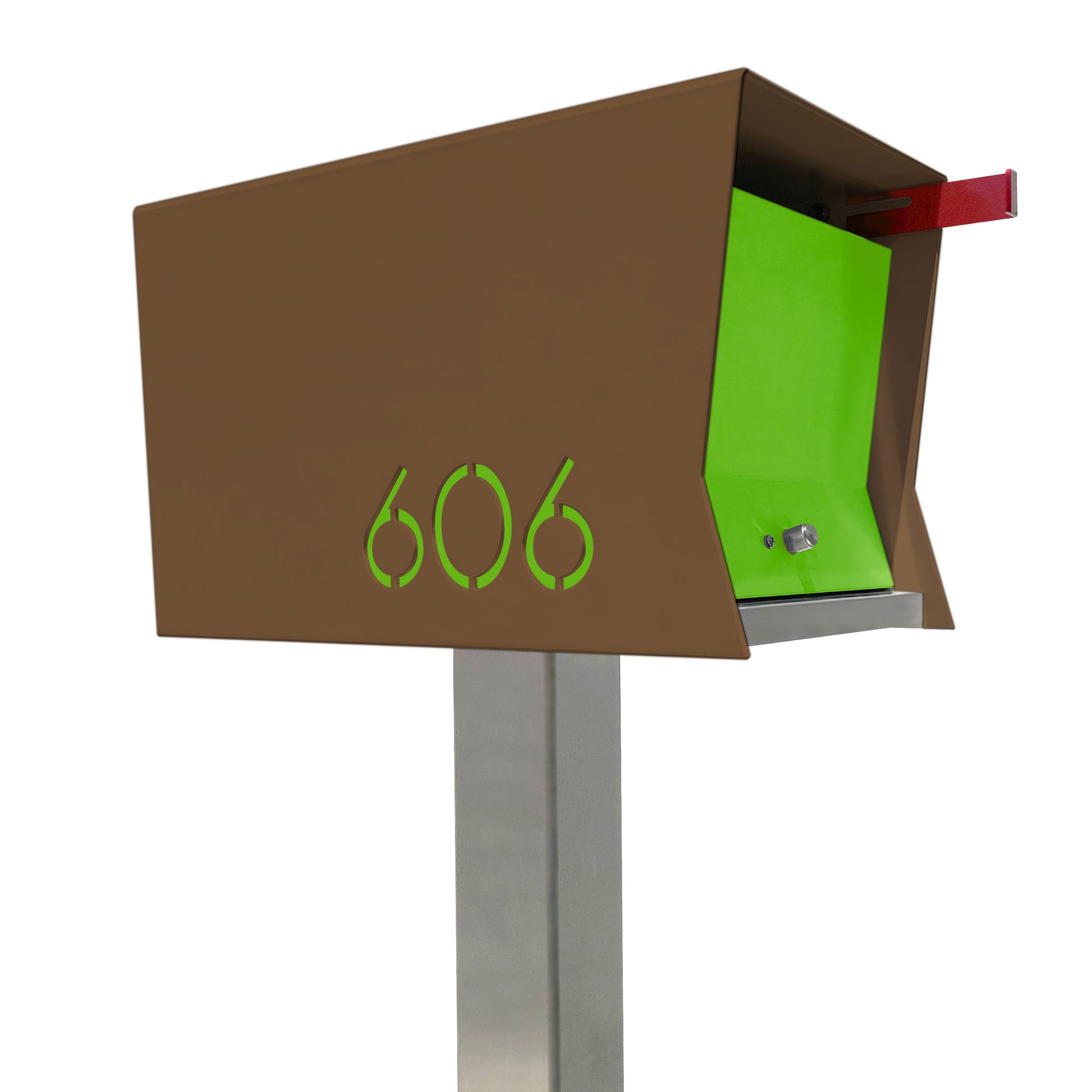 The Original Retrobox in COCONUT - Modern Mailbox brown and green