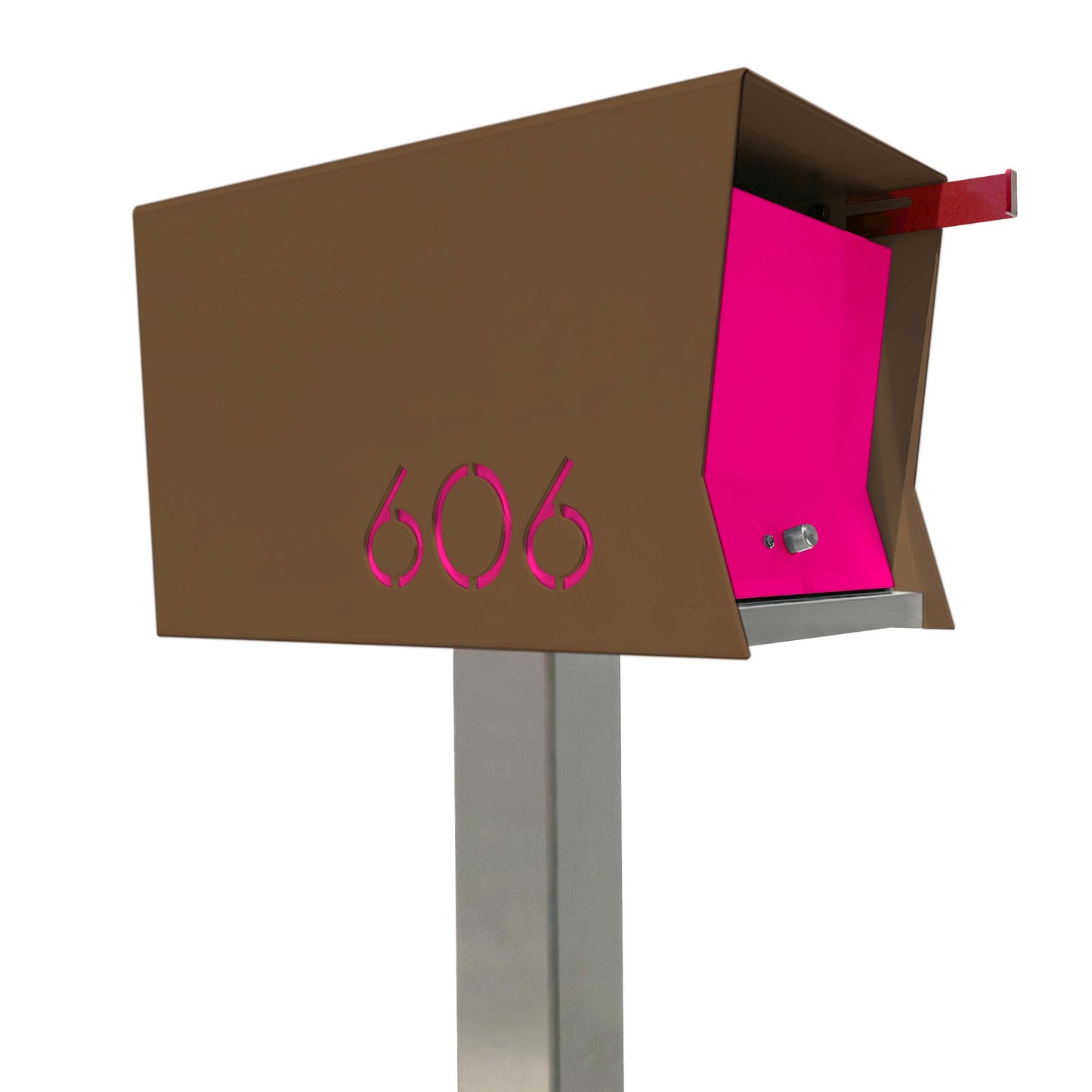 The Original Retrobox in COCONUT - Modern Mailbox brown and pink