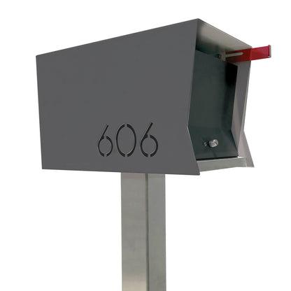 The Original Retrobox in DESIGNER GRAY - Modern Mailbox grey and black