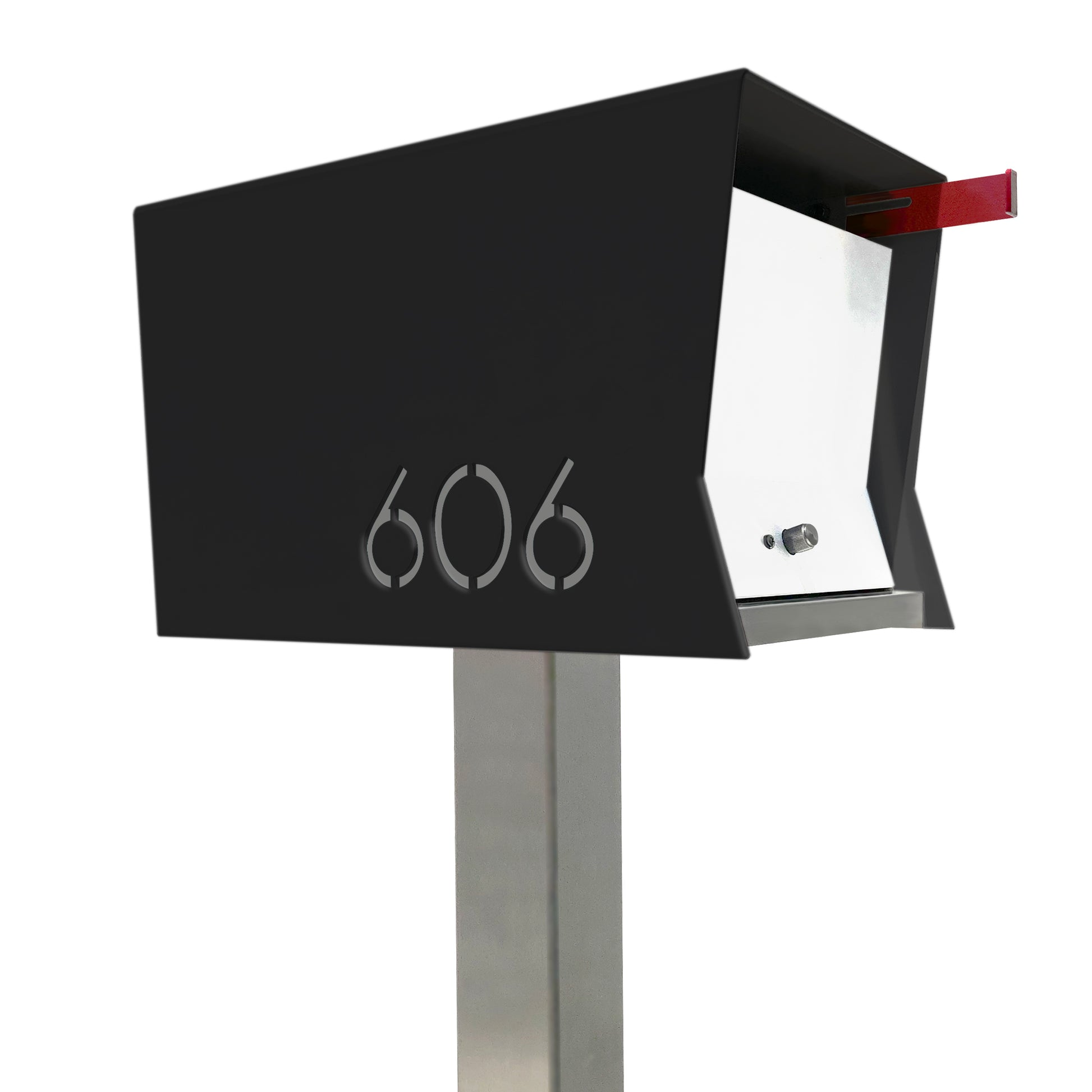 The Original Retrobox in JET BLACK - Modern Mailbox black white