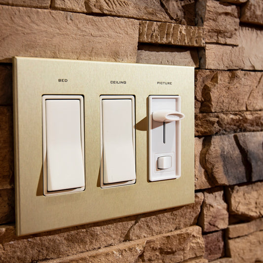 CleanPlate Wall Plate in Midcentury Gold for Rocker Switches