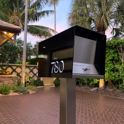 The Original UptownBox in JET BLACK - Modern Mailbox black steel