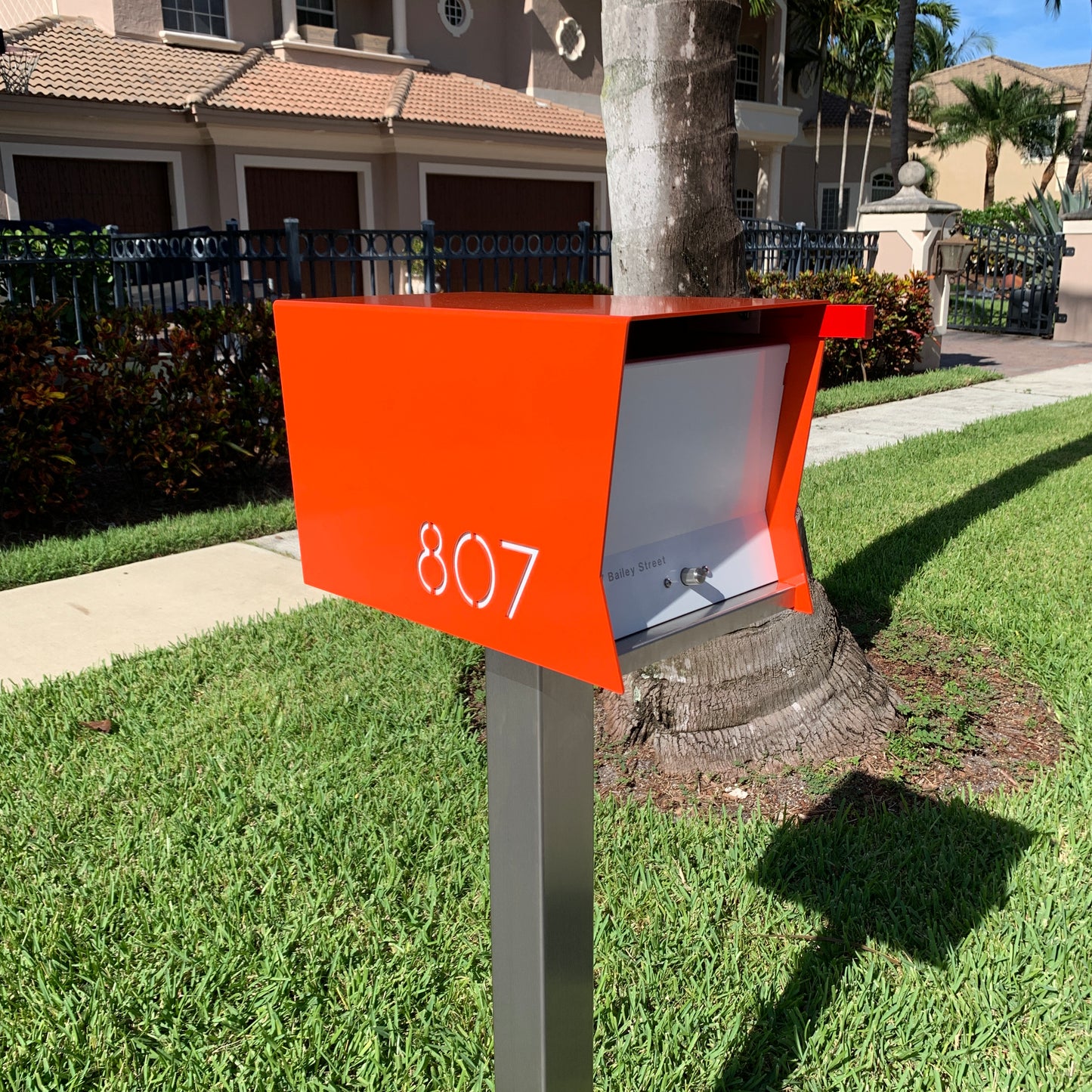 The Original RetroBox in CUSTOM COLORS - Modern Mailbox orange grey