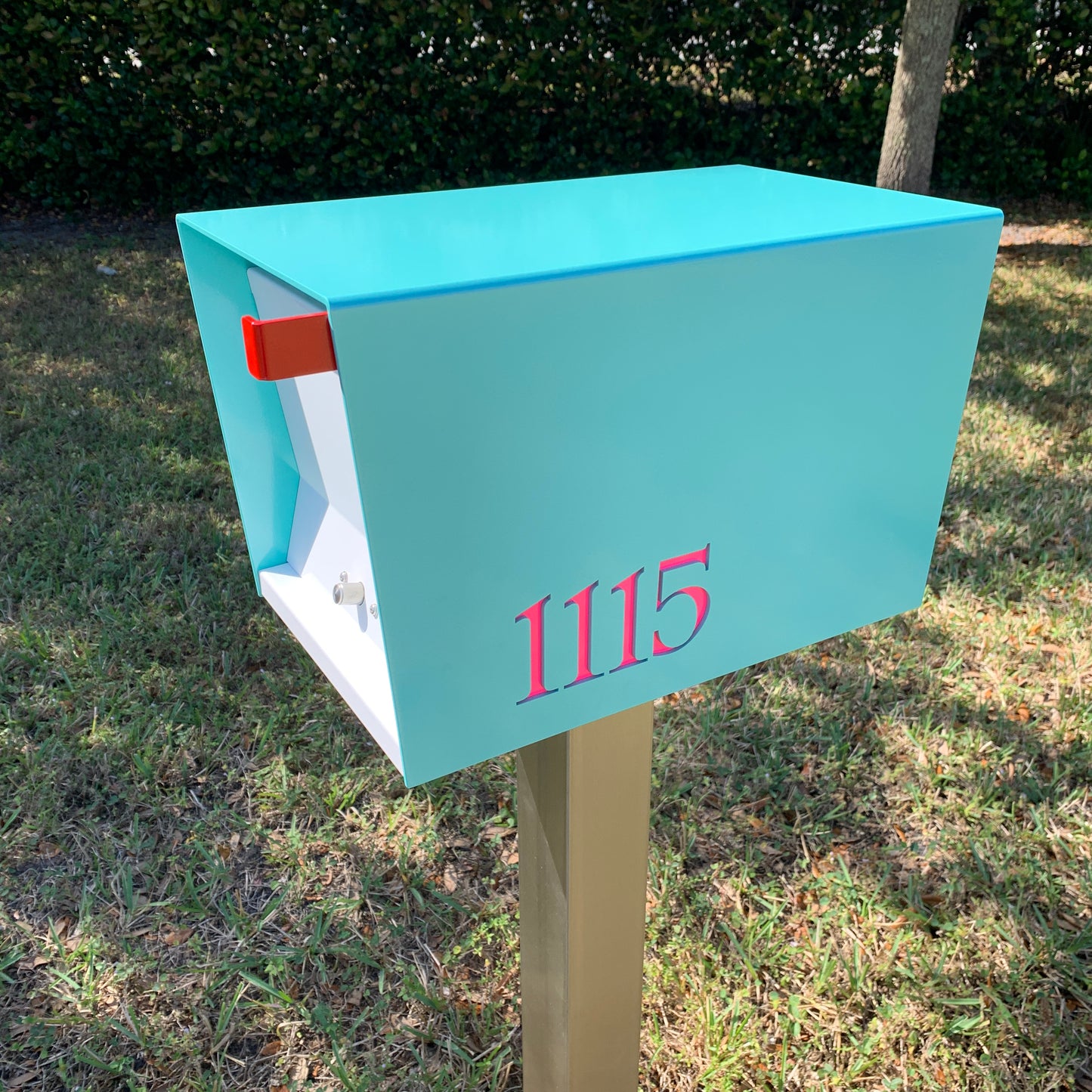 The Original UptownBox in CUSTOM COLORS - Modern Mailbox blue white