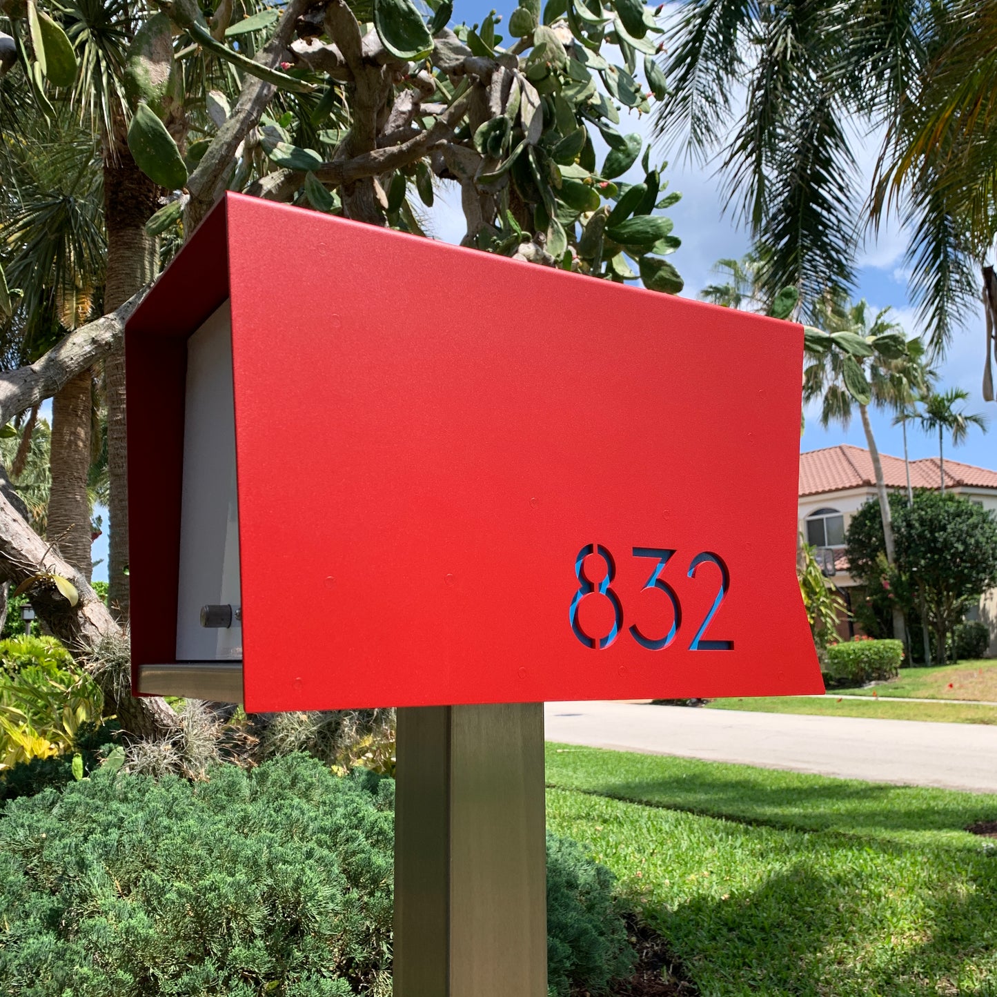 The Original RetroBox in CUSTOM COLORS - Modern Mailbox red steel