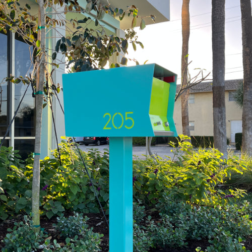 The Original RetroBox in CUSTOM COLORS - Modern Mailbox limegreen blue