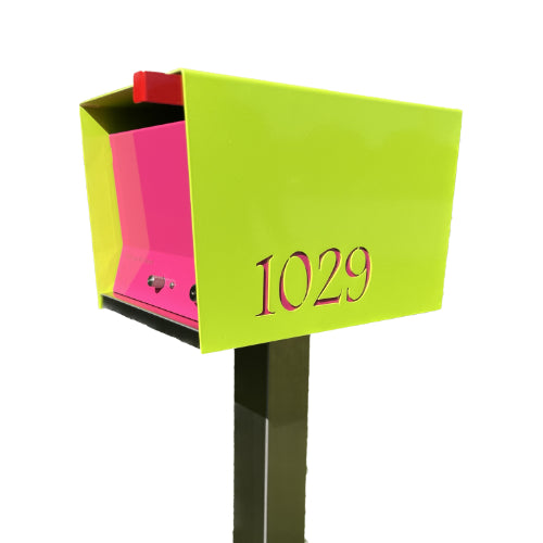 The Original UptownBox in CUSTOM COLORS - Modern Mailbox green pink