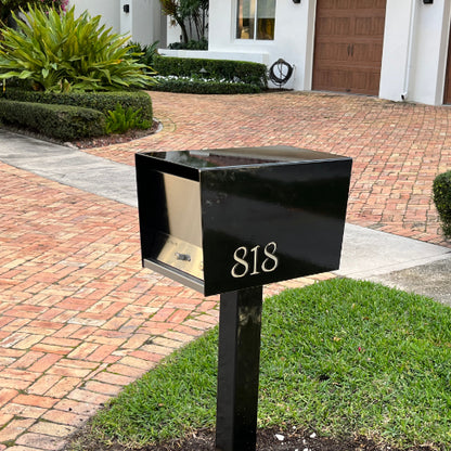 The Original UptownBox in JET BLACK - Modern Mailbox black peach