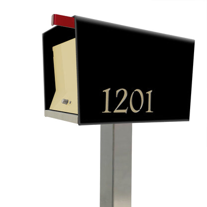 The Original UptownBox in JET BLACK - Modern Mailbox black light brown