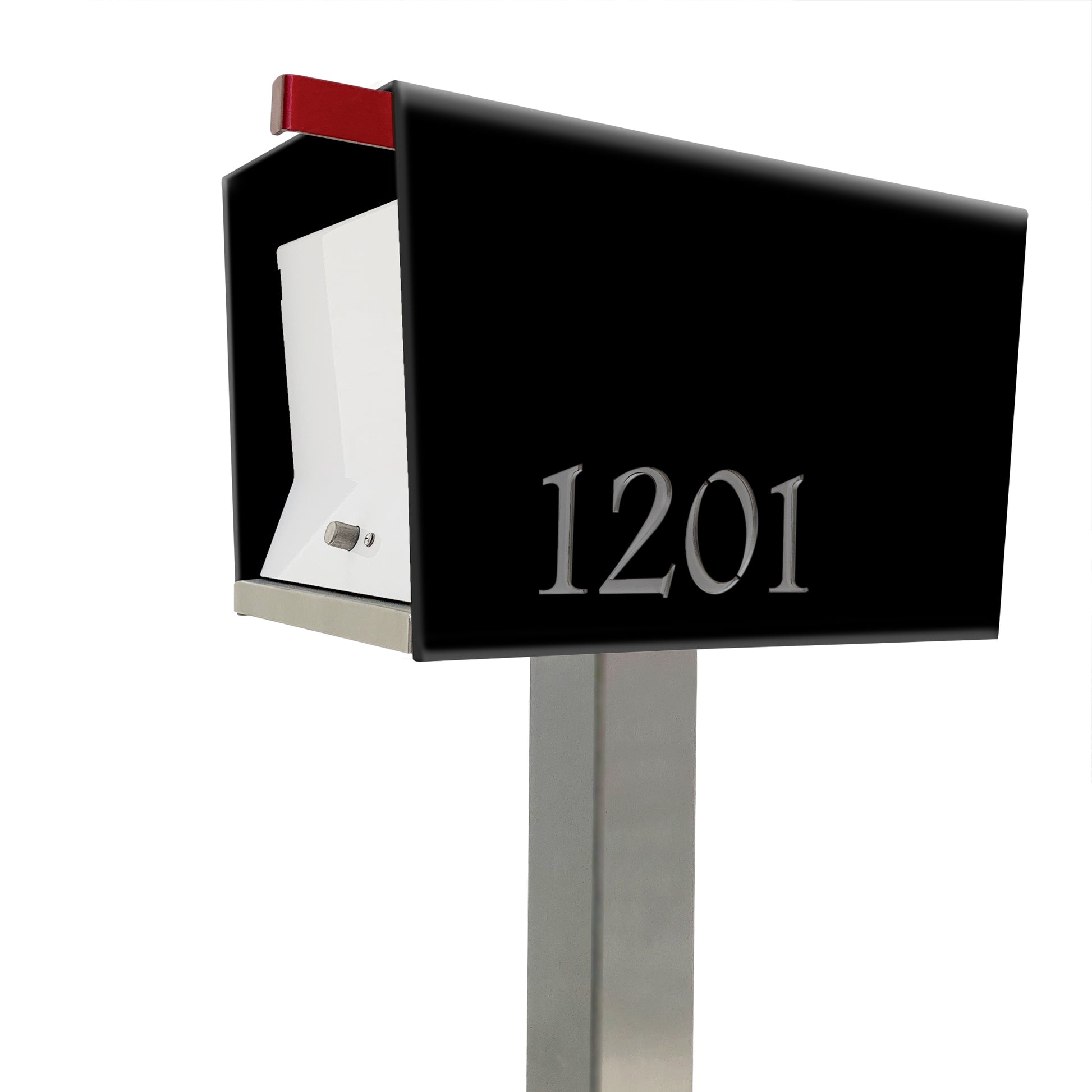 The Original UptownBox in JET BLACK - Modern Mailbox black white