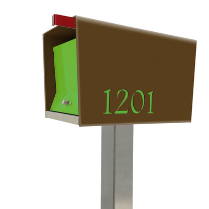 The Original UptownBox in COCONUT - Modern Mailbox brown green