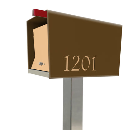 The Original UptownBox in COCONUT - Modern Mailbox brown peach