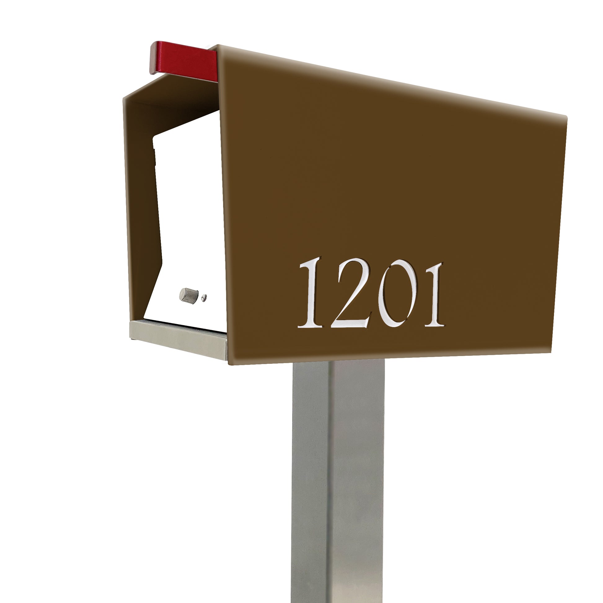The Original UptownBox in COCONUT - Modern Mailbox brown white