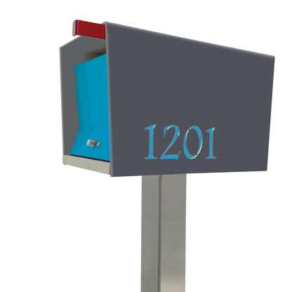 The Original UptownBox in DESIGNER GRAY - Modern Mailbox gray blue