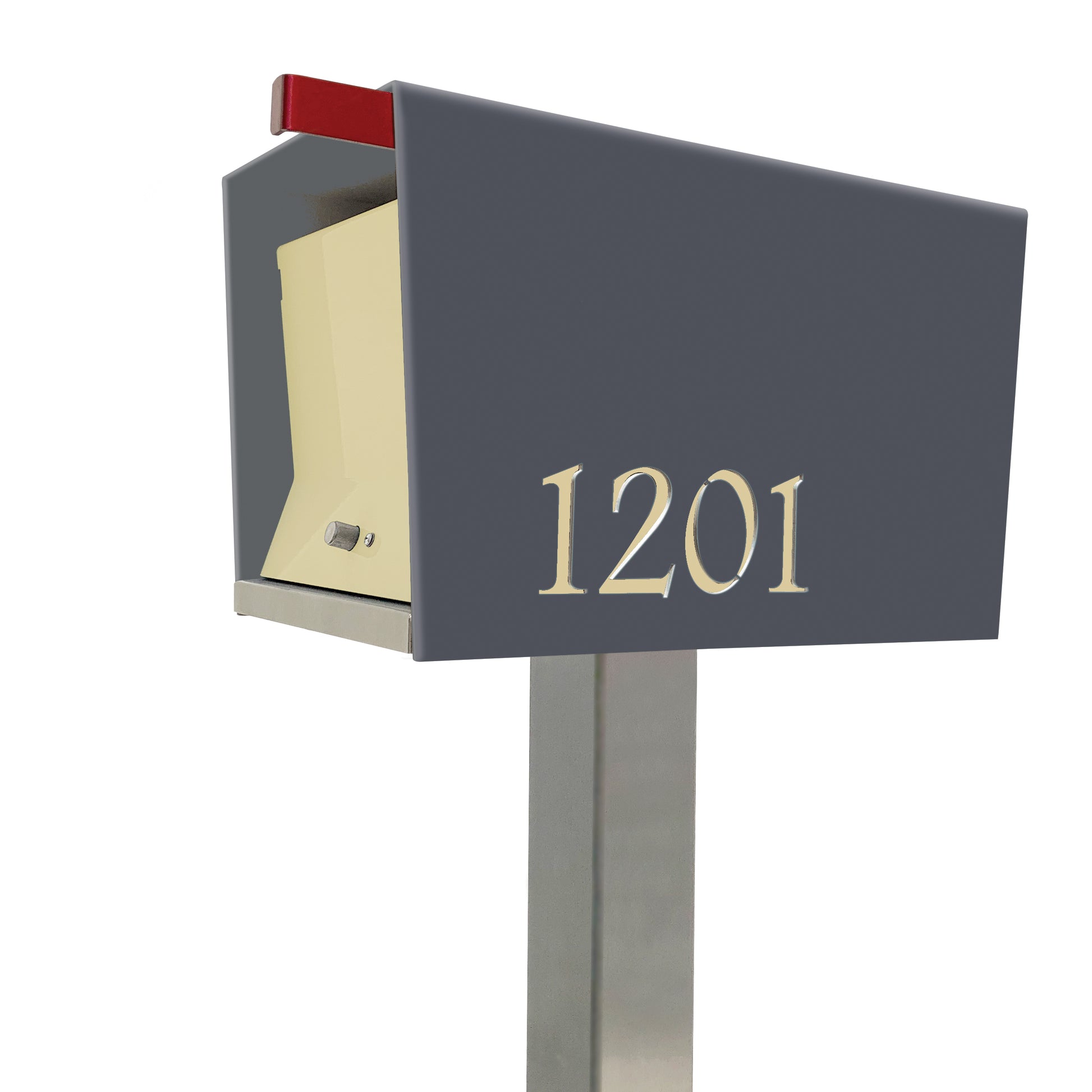 The Original UptownBox in DESIGNER GRAY - Modern Mailbox grey light brown