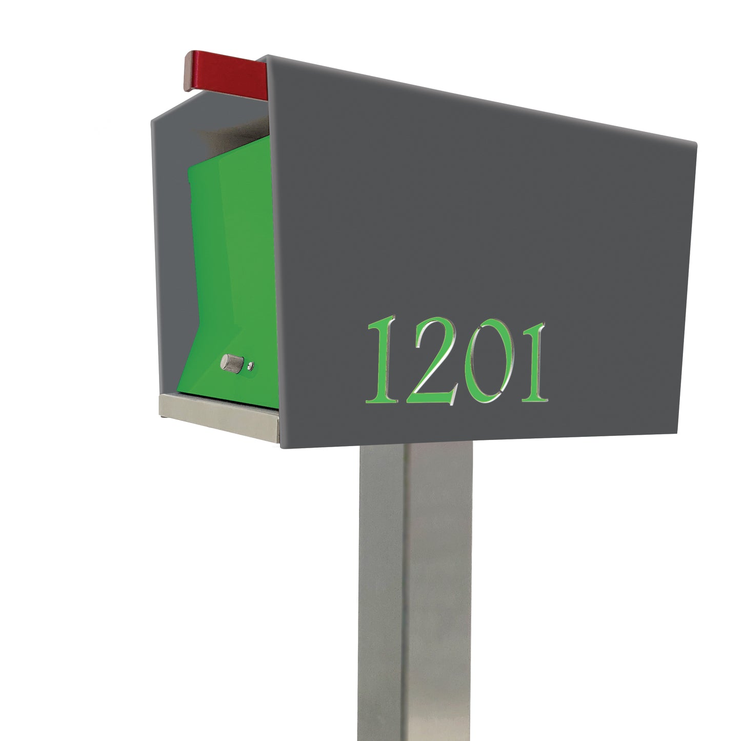 The Original UptownBox in DESIGNER GRAY - Modern Mailbox gray green