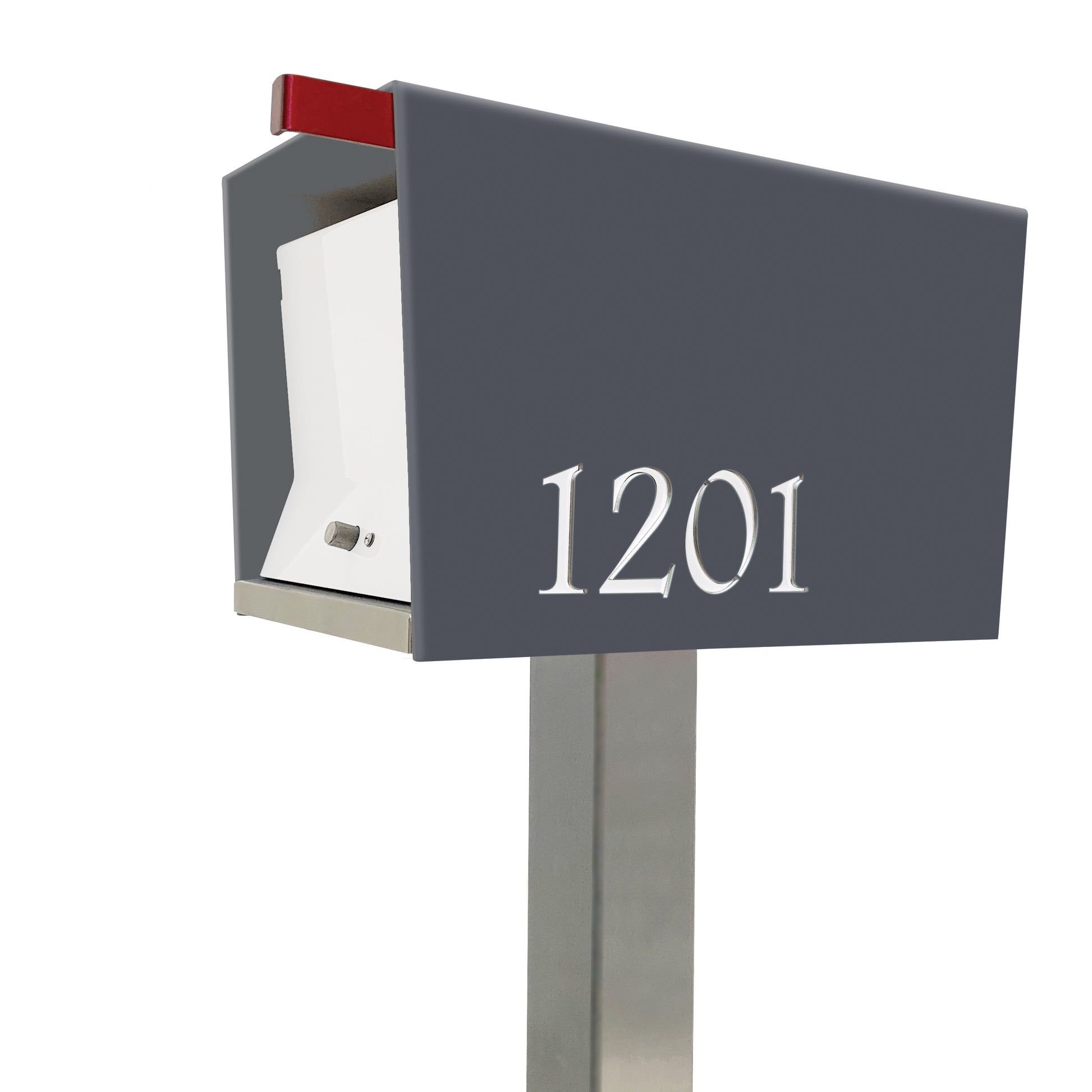 The Original UptownBox in DESIGNER GRAY - Modern Mailbox gray white